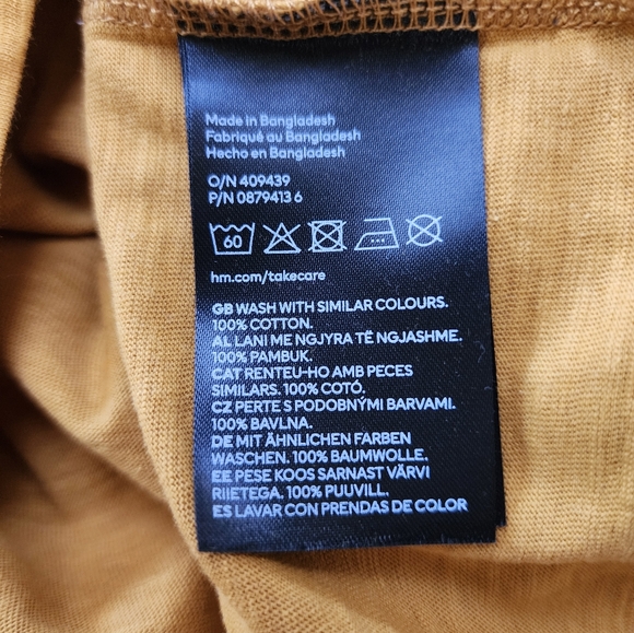 H&M Mustard Cotton Long Sleeve Henley Size 8-10 Y - Picture 3 of 5